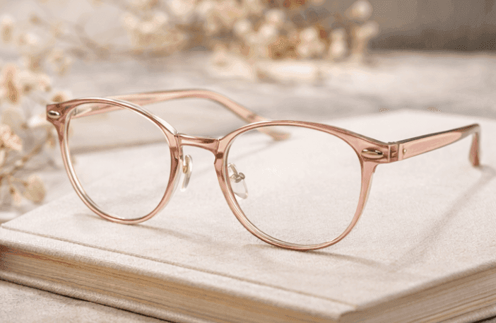 Personne lisant un livre avec des lunettes progressives